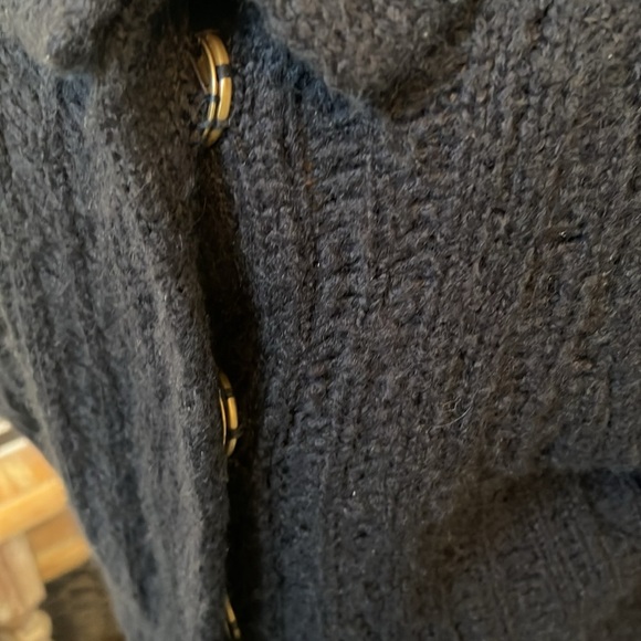 FREE PEOPLE BLACK TEXTURED DOLMAN CARDIGAN Sz Small WOOL BLEND XS - Picture 3 of 7